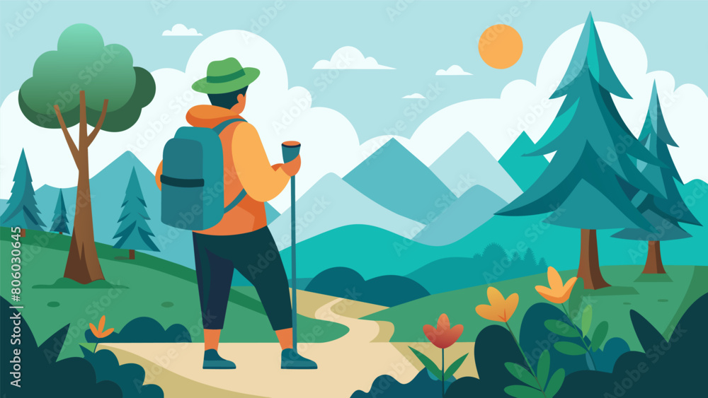 A person spends an afternoon hiking in the woods taking breaks to sit and appreciate the beauty of nature. The gentle physical activity and peaceful. A person spends an afternoon hiking in the woods taking breaks to sit and appreciate the beauty of nature. The gentle physical activity and peaceful.