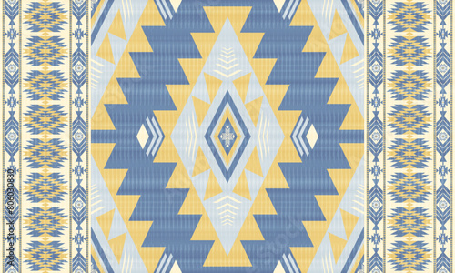 American tribal ethnic native pattern.Traditional Navajo,Aztec,Apache,Southwest and Mexican style fabric pattern.Abstract vector motifs pattern.For fabric,clothing,blanket,carpet,woven,wrap,decoration