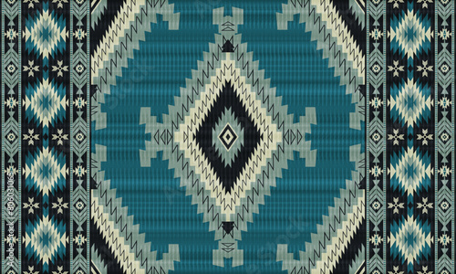 American tribal ethnic native pattern.Traditional Navajo,Aztec,Apache,Southwest and Mexican style fabric pattern.Abstract vector motifs pattern.For fabric,clothing,blanket,carpet,woven,wrap,decoration