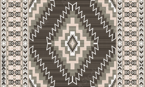 American tribal ethnic native pattern.Traditional Navajo,Aztec,Apache,Southwest and Mexican style fabric pattern.Abstract vector motifs pattern.For fabric,clothing,blanket,carpet,woven,wrap,decoration