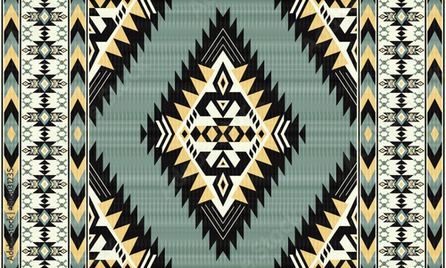 American tribal ethnic native pattern.Traditional Navajo,Aztec,Apache,Southwest and Mexican style fabric pattern.Abstract vector motifs pattern.For fabric,clothing,blanket,carpet,woven,wrap,decoration