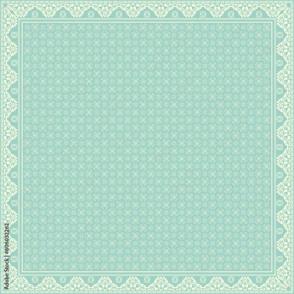 Hijab scarf flower abstract pattern.Ethnic geometric ornament with frame motif border hijab pattern.Design for fabric,print,scarves,shawl,kerchief,bandana,clothing,pareo,pillows,tablecloth,decoration. Hijab scarf flower abstract pattern.Ethnic geometric ornament with frame motif border hijab pattern.Design for fabric,print,scarves,shawl,kerchief,bandana,clothing,pareo,pillows,tablecloth,decoration.