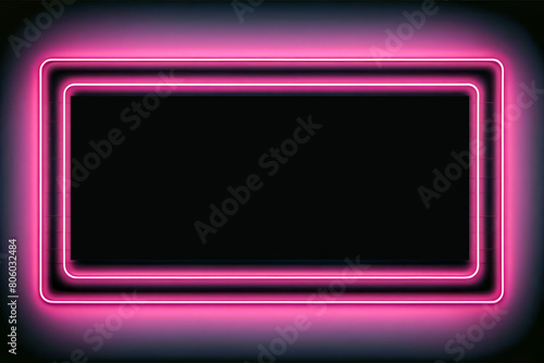 neon frame on brick wall theatre or billboard