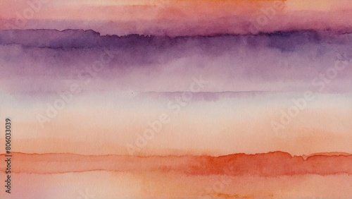 watercolor violet, peach color gradient background with space © Jan