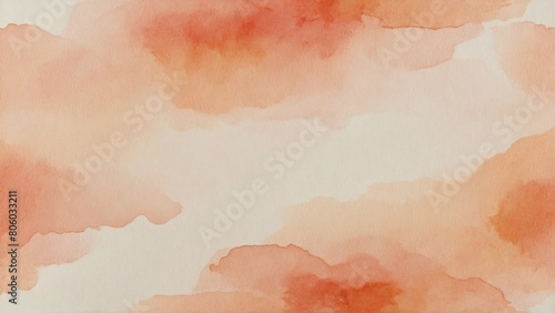 watercolor peach color gradient background with space © Jan