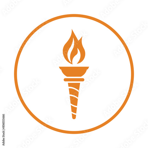 Torch, fire, burn icon. Orange color vector.