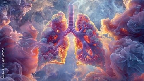 Capture a breathtaking panoramic view of healthy lungs