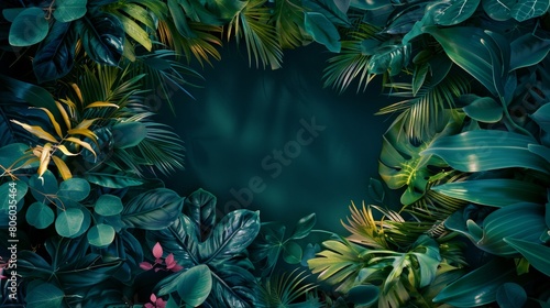 Vibrant Yellow Caribbean Costume Amidst Rich Green Tropical Foliage for Festive Mockup Design