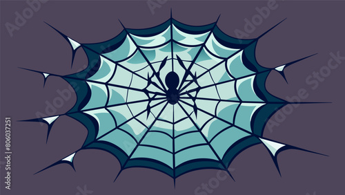 A spider web breaking apart representing the stoic release from attachments and desires.. Vector illustration
