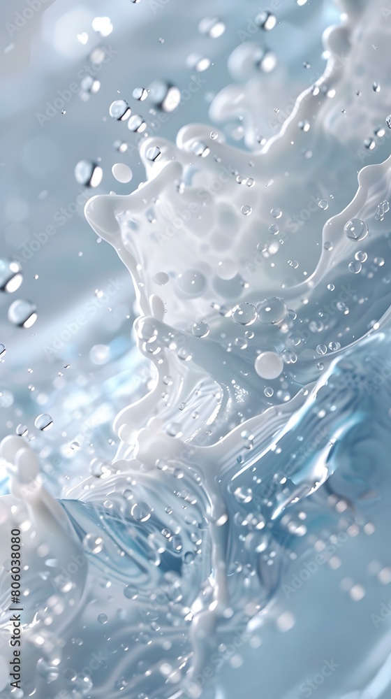Ingredients for facial cleansing foam and facial cleansing gel for product advertising. Ingredients for facial cleansing foam and facial cleansing gel for product advertising.