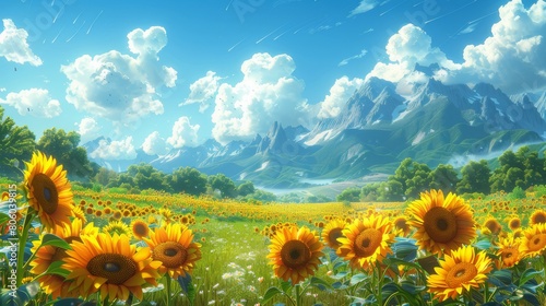 Yellow sunflowers, sunflowers, sunflower field.