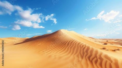 Desert  sand dunes in the Sahara. Picturesque landscape. Heat.