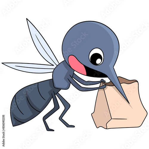 Mosquitoes are curious to open the tote bag