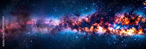 A breathtaking panorama of the Milky Way galaxy at night, showcasing the beauty of the cosmos photo