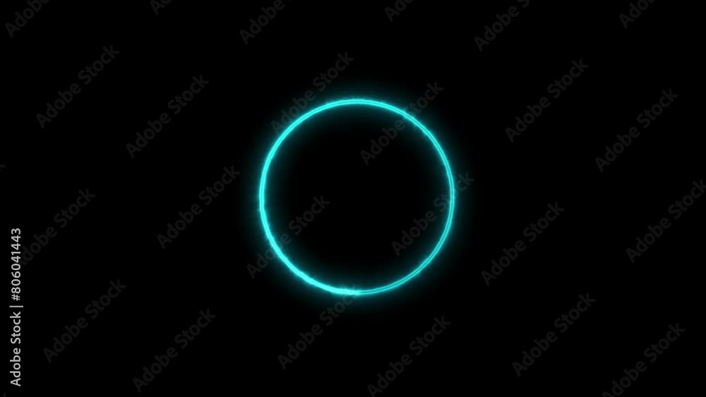 the rotation of the blue laser lights in a circle and black background 4k . elips the rotation of the blue laser lights in a circle and black background 4k . elips