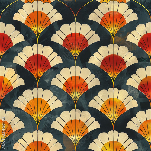 Simple art deco geometric patterns in beautiful muted colors  repeating pattern