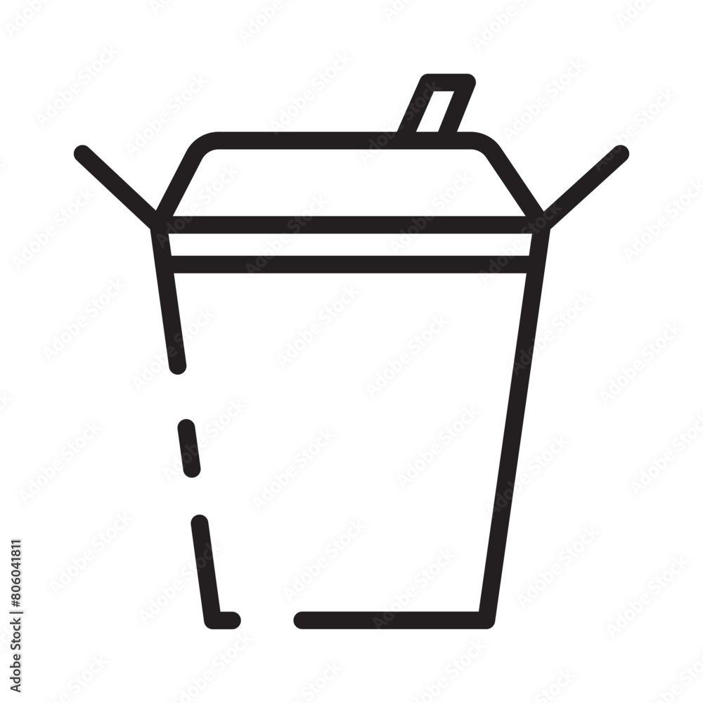 Box Fast Food Line Icon Box Fast Food Line Icon