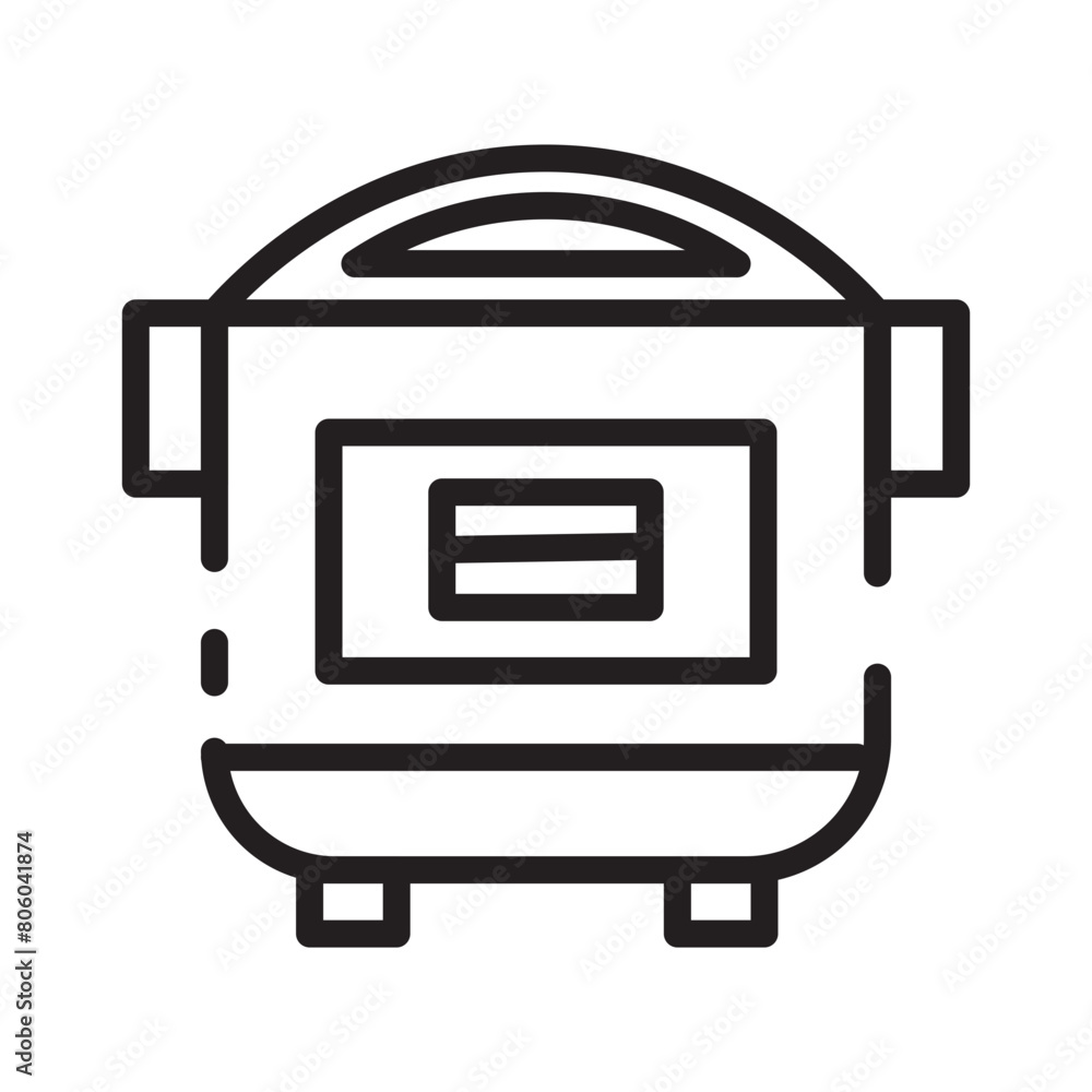 Cooker Electric Rice Line Icon Cooker Electric Rice Line Icon