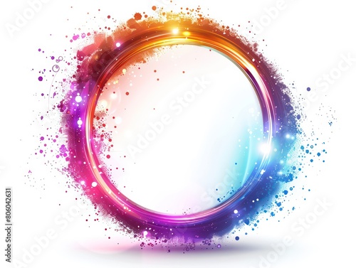 vibrant gradient glowing circle on a white background