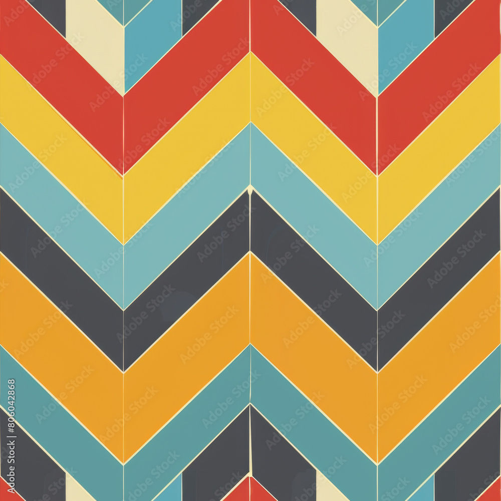 Simple chevron geometric patterns in beautiful candy colors, repeating pattern