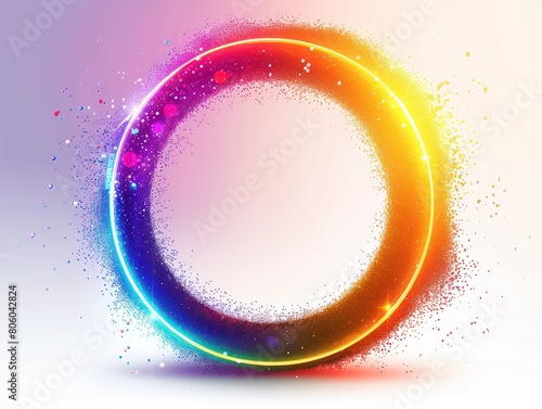 vibrant gradient glowing circle on a white background