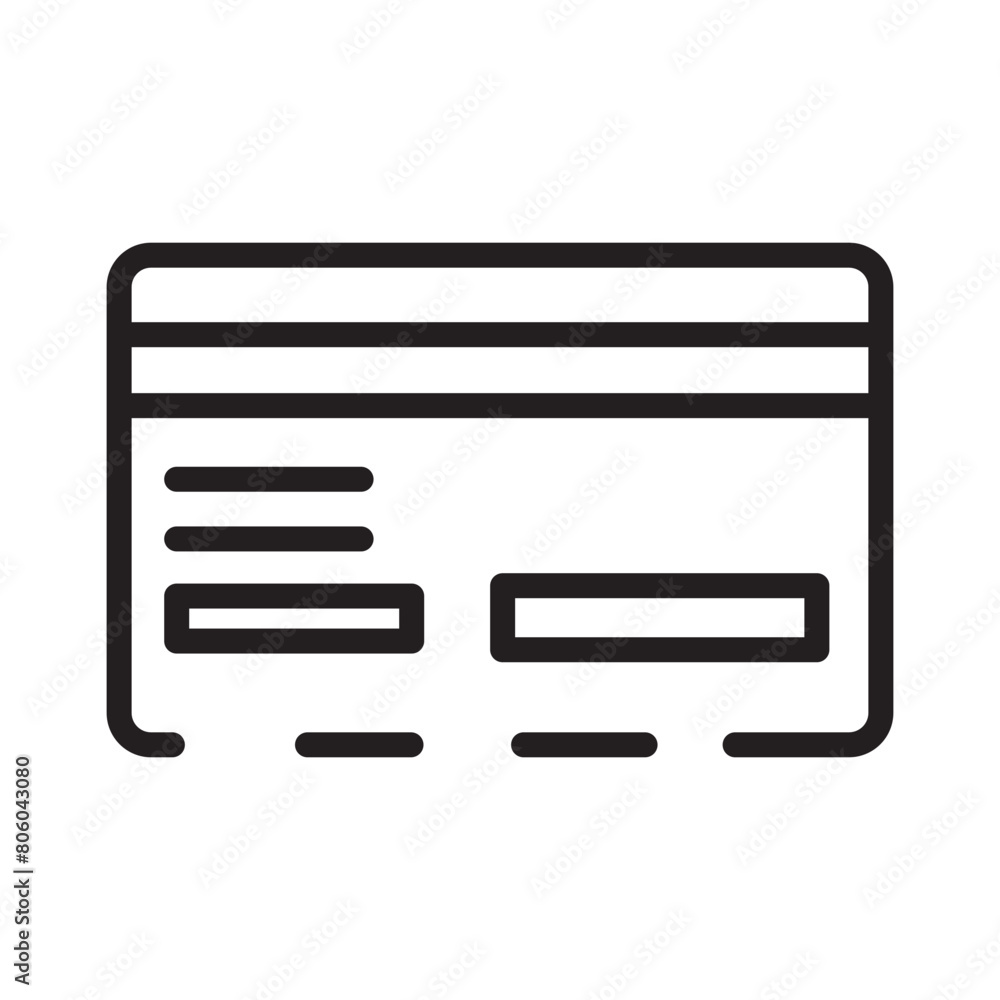 Fototapeta premium Card Chip Credit Line Icon
