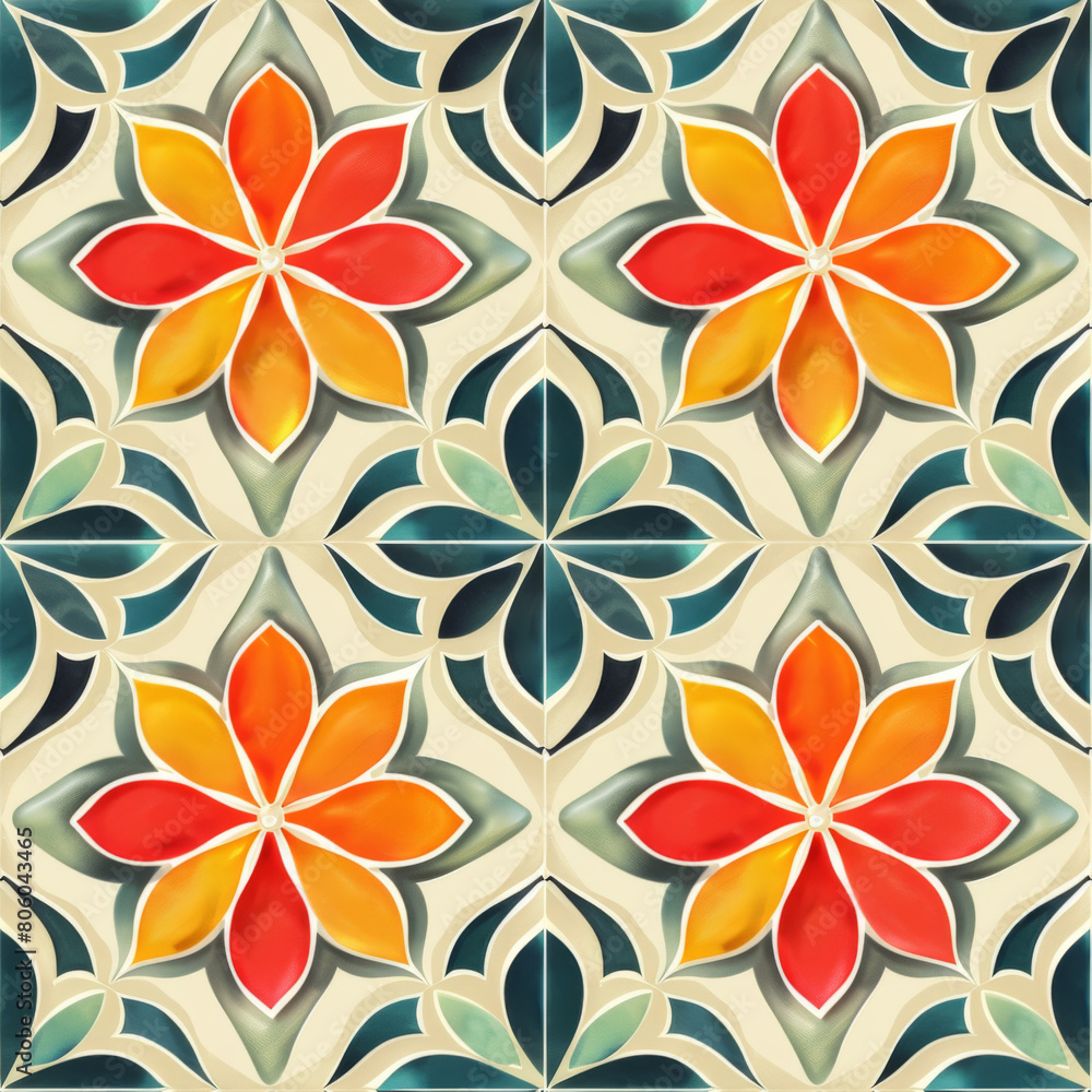 Simple geometric tile patterns in beautiful jewel tone colors, repeating pattern Simple geometric tile patterns in beautiful jewel tone colors, repeating pattern