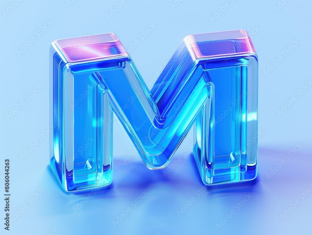 M blue transparent letter M blue transparent letter