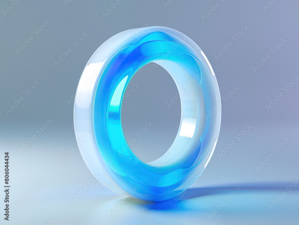 O icon of blue transparent letter O icon of blue transparent letter