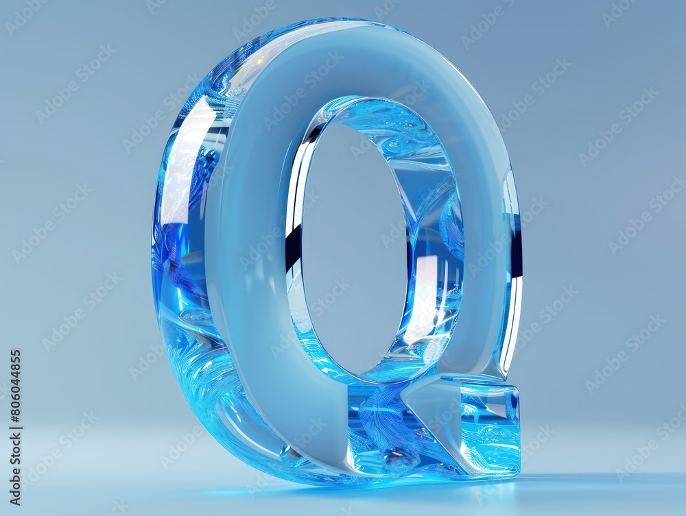 Q icon of blue transparent letter Q icon of blue transparent letter