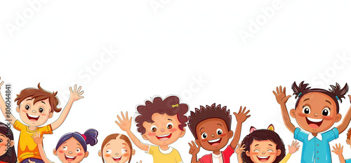 Global Celebration of Children's Day. Illustration Featuring Happy Children Enjoying Fun and Togetherness, Promoting Education and Friendship in a Colourful and Joyful Event