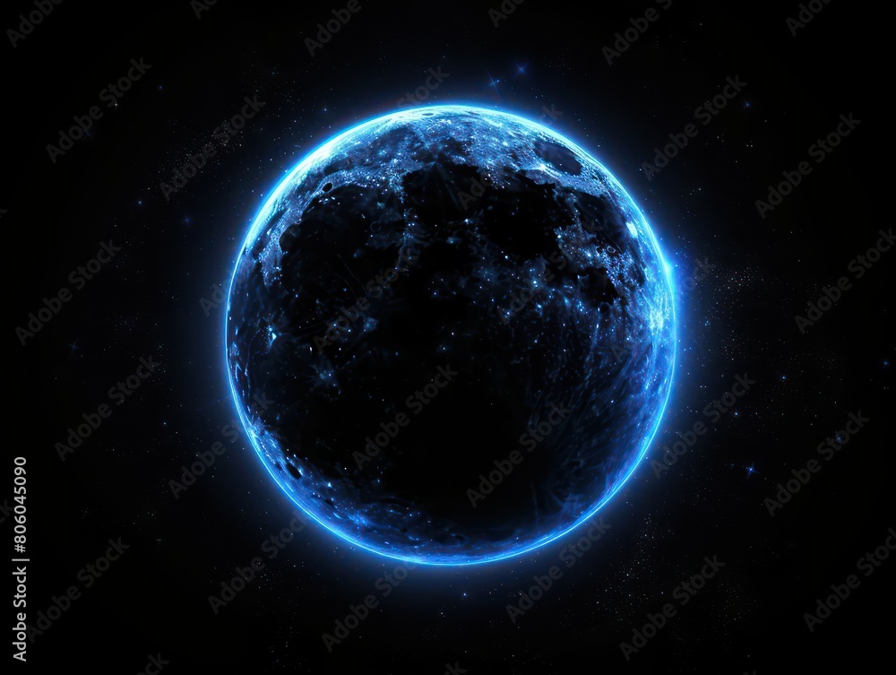 Obraz premium dark blue sun in black background