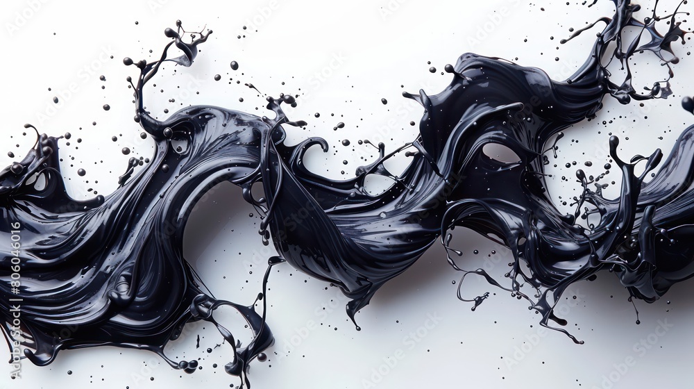 spike made of black liquid on white background spike made of black liquid on white background