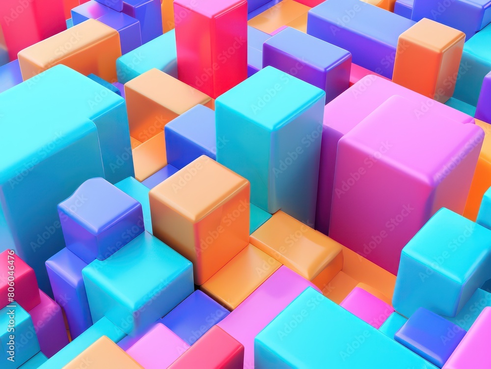 Obraz premium abstract cube 3D visualization software algorithm