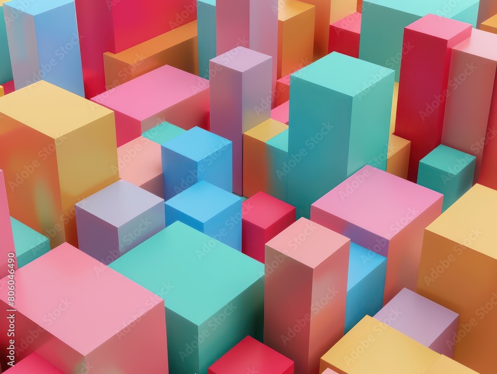 Obraz premium abstract cube 3D visualization software algorithm