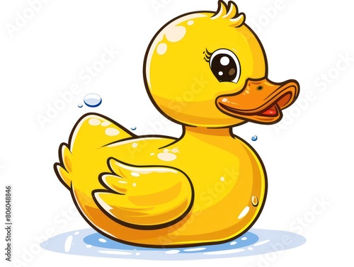yellow rubber ducky on a white background