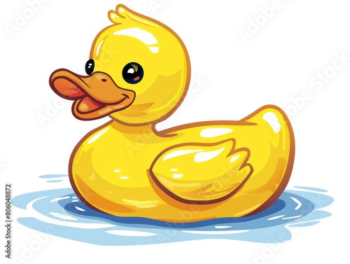 yellow rubber ducky on a white background