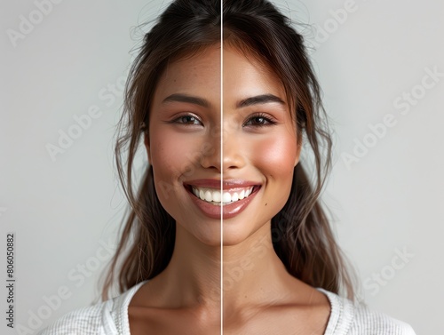 model teeth and the dramatic change in their appearance