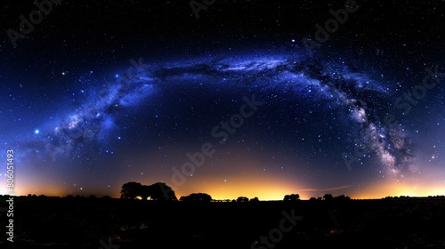 A breathtaking panorama of the Milky Way galaxy at night, showcasing the beauty of the cosmos