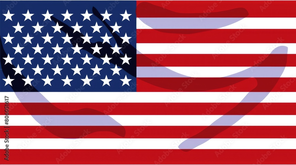 Fototapeta premium State Flag. Banner Featuring the Emblem with Illustrated