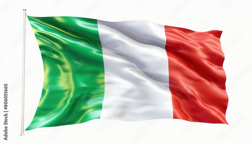 flag of italy waving, isolated on white flag of italy waving, isolated on white