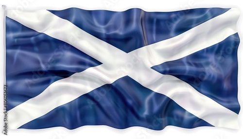 scotland flag waving, on white photo