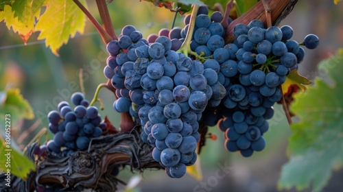 Nebbiolo Grape Harvest at Vineyards in Langhe Wine District photo