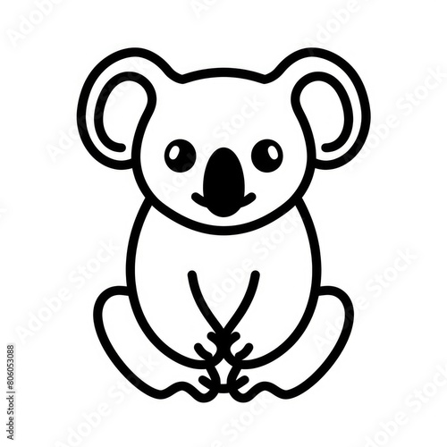 Koala Outline Icon - Graphic of Koala Animal for Zoo  Wildlife  Safari Avatar Design