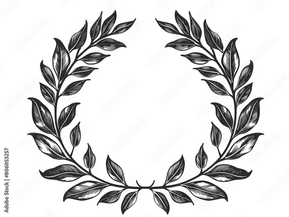 laurel wreath, white background laurel wreath, white background