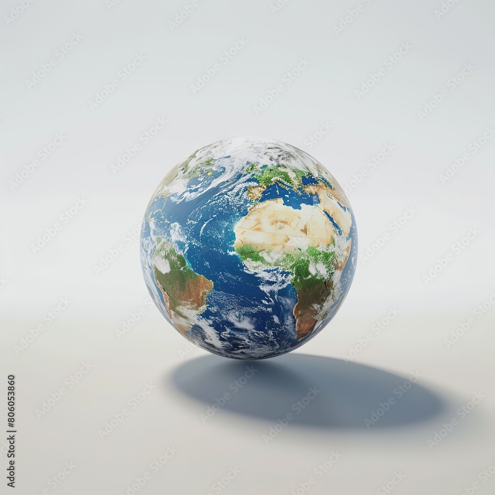 3d icon Earth on white background, Generative Ai 3d icon Earth on white background, Generative Ai