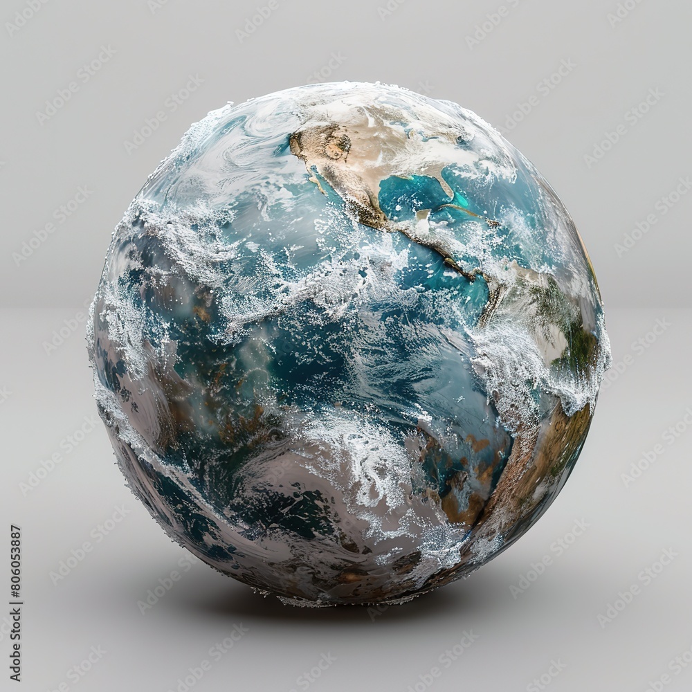 3d icon Earth on white background, Generative Ai 3d icon Earth on white background, Generative Ai
