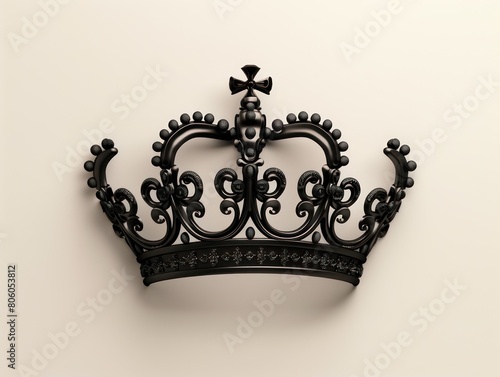 kings crown, black on white background