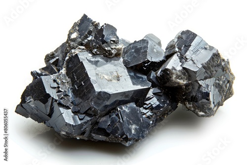 Galena: A Mineral Ore From Bulgaria's Zlatograd That Sparkles and Shines on White Background