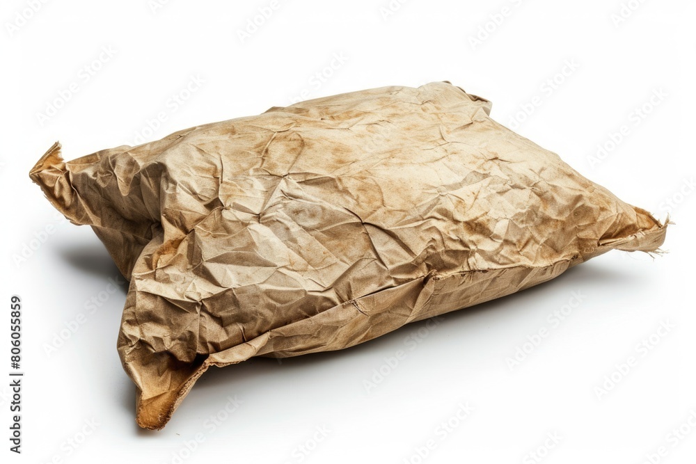 Crumpled Dirty Pillow on White Background. Concept of Old and Germ-Infested Pillow for Health Crumpled Dirty Pillow on White Background. Concept of Old and Germ-Infested Pillow for Health